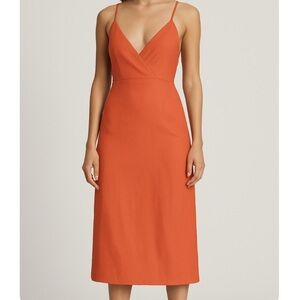 Suzanne Betro maxi dress orange V-neck spaghetti strap SZ SM lightweight summer